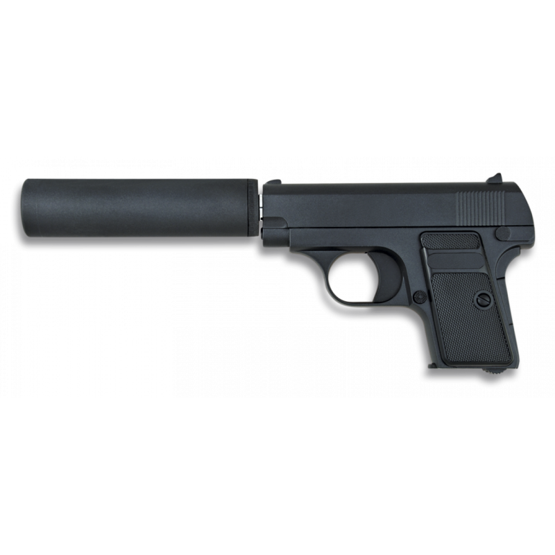 colt 25 con silenciador negra 6mm